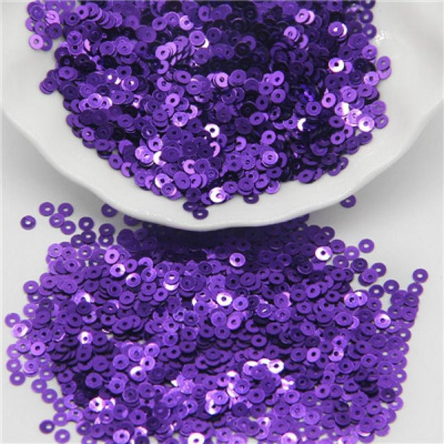 Runde Pailletten für DIY-Handwerk und zum Nähen von Kleidung, Farbe: Lila, 750 Stück, Durchmesser: 6 mm - Bild 1