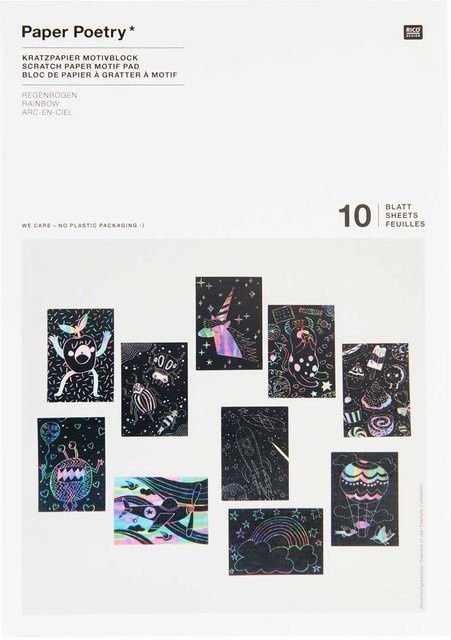 Rico Design Paper Poetry Kratzpapier Motivblock A5 10-teiliges Set - Bild 1