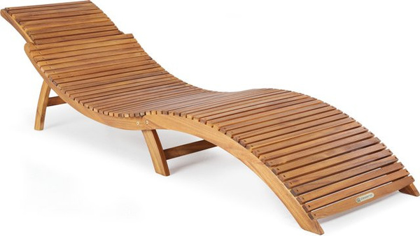 CASARIA Faltbare Gartenliege aus FSC-zertifiziertem Akazienholz in Braun mit verstellbarer Kopfstütze und ergonomischer Form