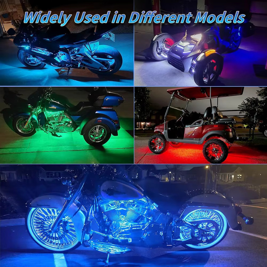 WUMFIRE RGB LED Ambiente-Beleuchtung für Motorrad und Auto mit App- und Fernbedienung, wasserdichte 12V LED-Lichtstreifen in Multicolour - Bild 5