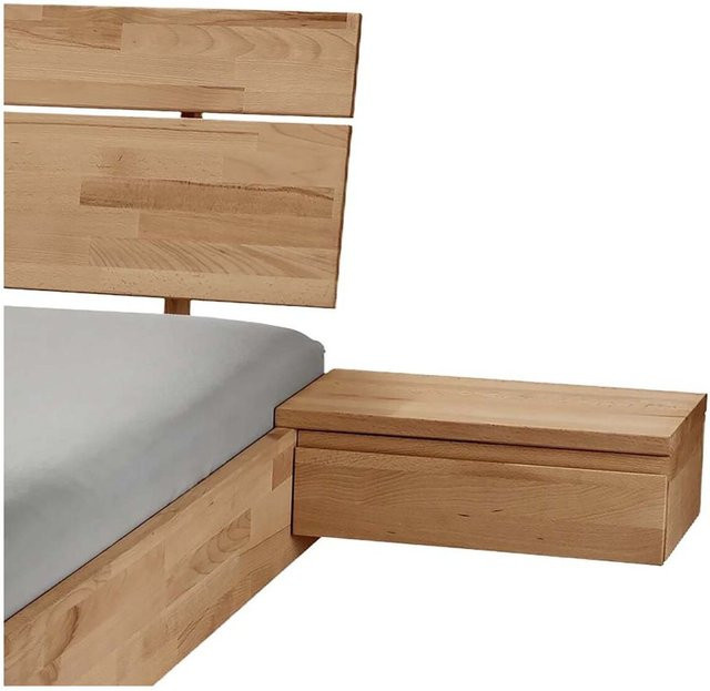 TPT Nachttisch Dolle rechts aus Kernbuche in Natur, Breite: 48 cm, Tiefe: 33 cm - Bild 1