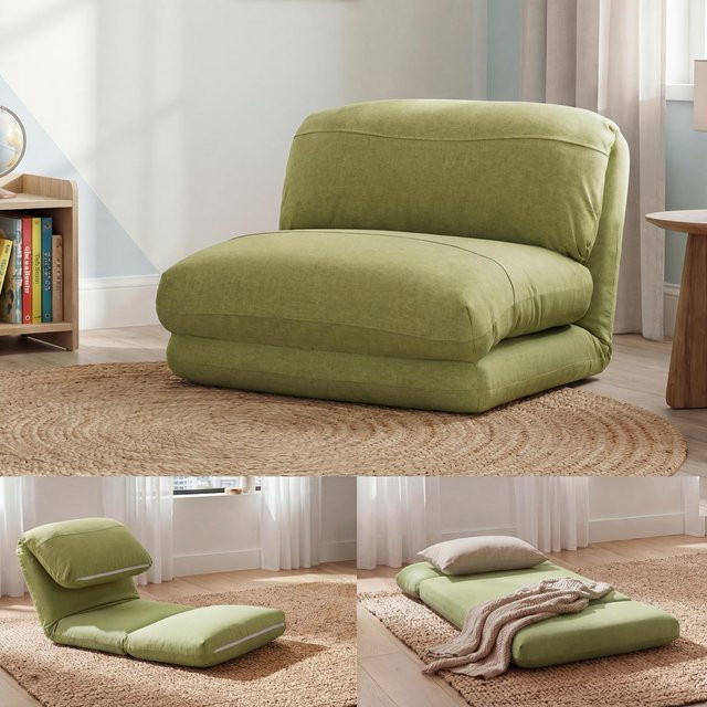 MCW Schlafsessel E68 Funktionssessel als Schlafsofa in Grün mit Stoffbezug, B/T/H: 75 x 29 x 60 cm - Bild 1