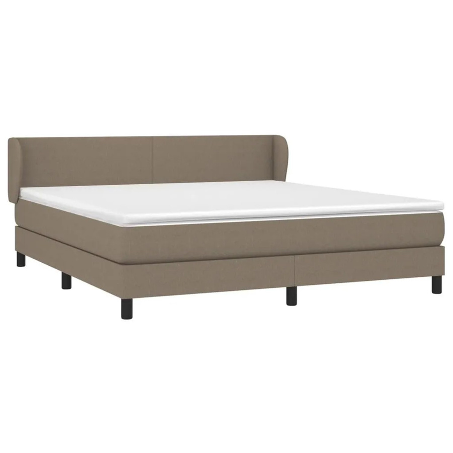 vidaXL Boxspringbett Hybrid mit Matratze und Taschenfederkern, Farbe Taupe, B/T/H: 160 x 203 x 78 cm - Bild 2