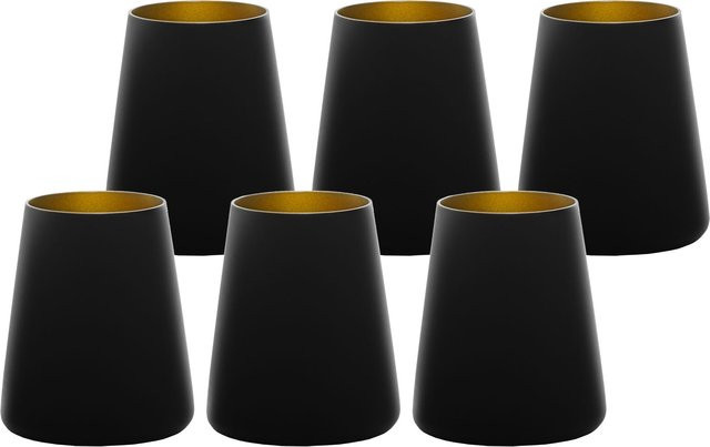 Stölzle Lausitz Becher Power Tumbler aus Glas Schwarz 6er Set 380 ml - Bild 1