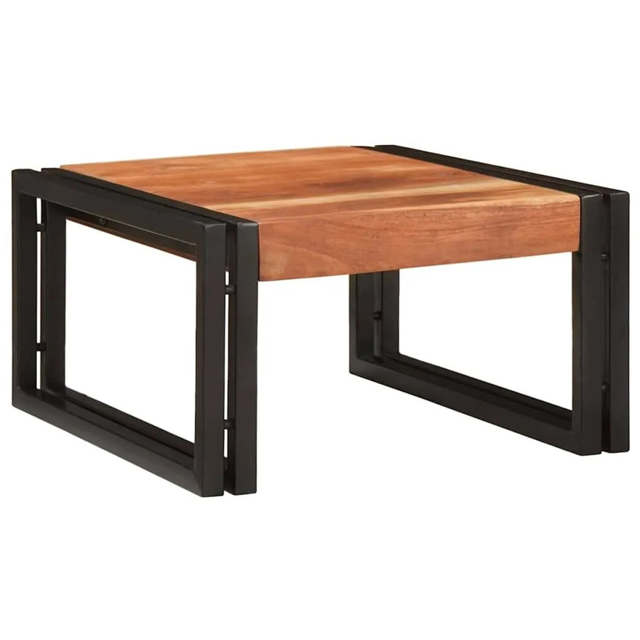 vidaXL Badregal aus Akakienmassivholz und Metall in Braun und Schwarz, B/T/H: 40 x 50 x 23 cm - Bild 1