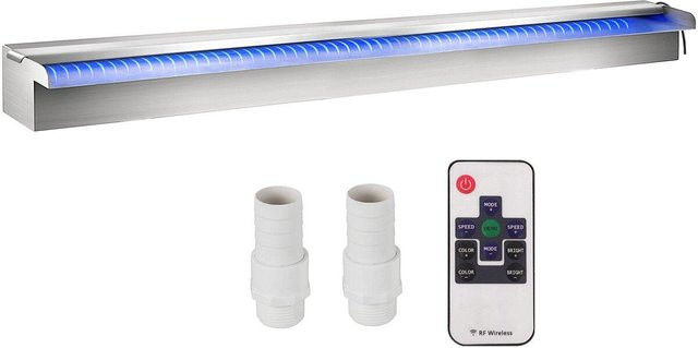 Buying Solutions MB LED-Pool-Wasserfall aus Edelstahl in Silber, B/H/T: 120 x 11,5 x 8 cm - Bild 1