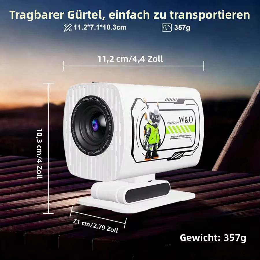W&O Mini-Projektor Full HD mit 200 ANSI in Schwarz - Bild 3
