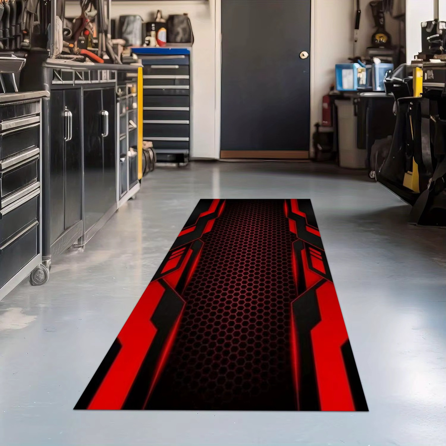 VIKAMA Motorradmatte in Rot-Schwarz mit Wabenstruktur und rutschfestem Cyber-Tech-Design - Bild 3