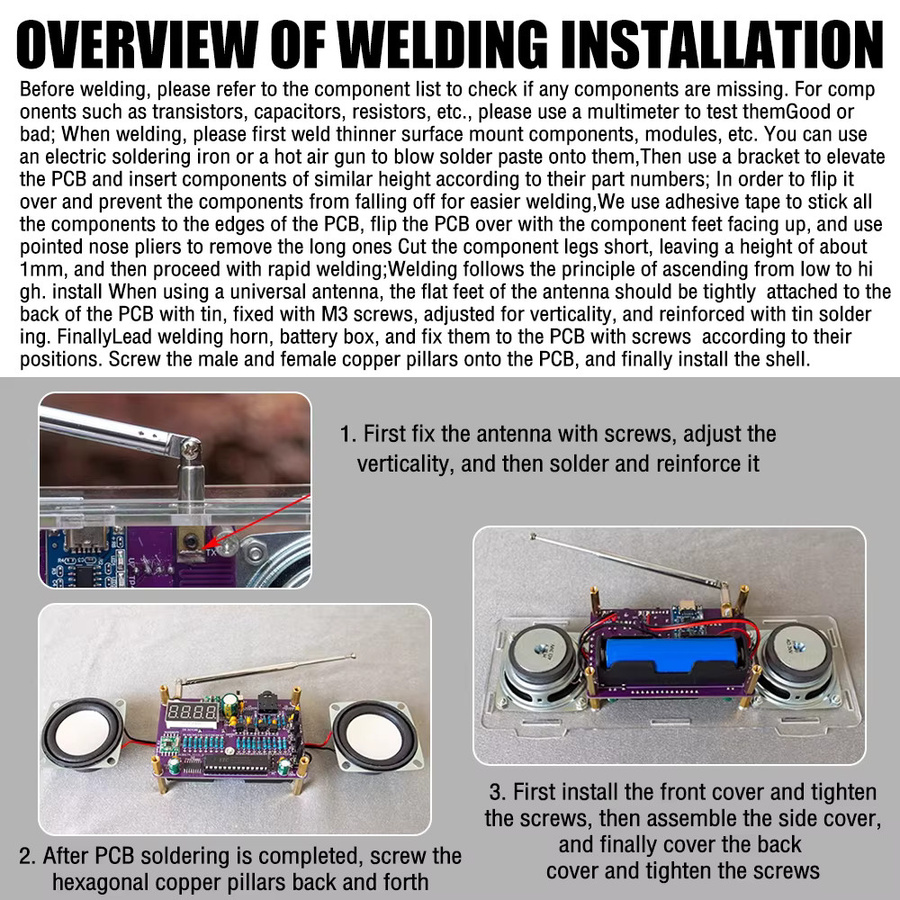 Gaqqee DIY-Elektronik-Bausatz FM-Radio mit Digitalanzeige und USB-C-Anschluss (87,5 MHz–108 MHz) - Bild 2