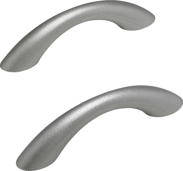Ottofond Atlanta Wannenzubehör Griffe 2er Set in Silber matt aus Metall und Kunststoff mit rutschfestem Griff - Bild 1