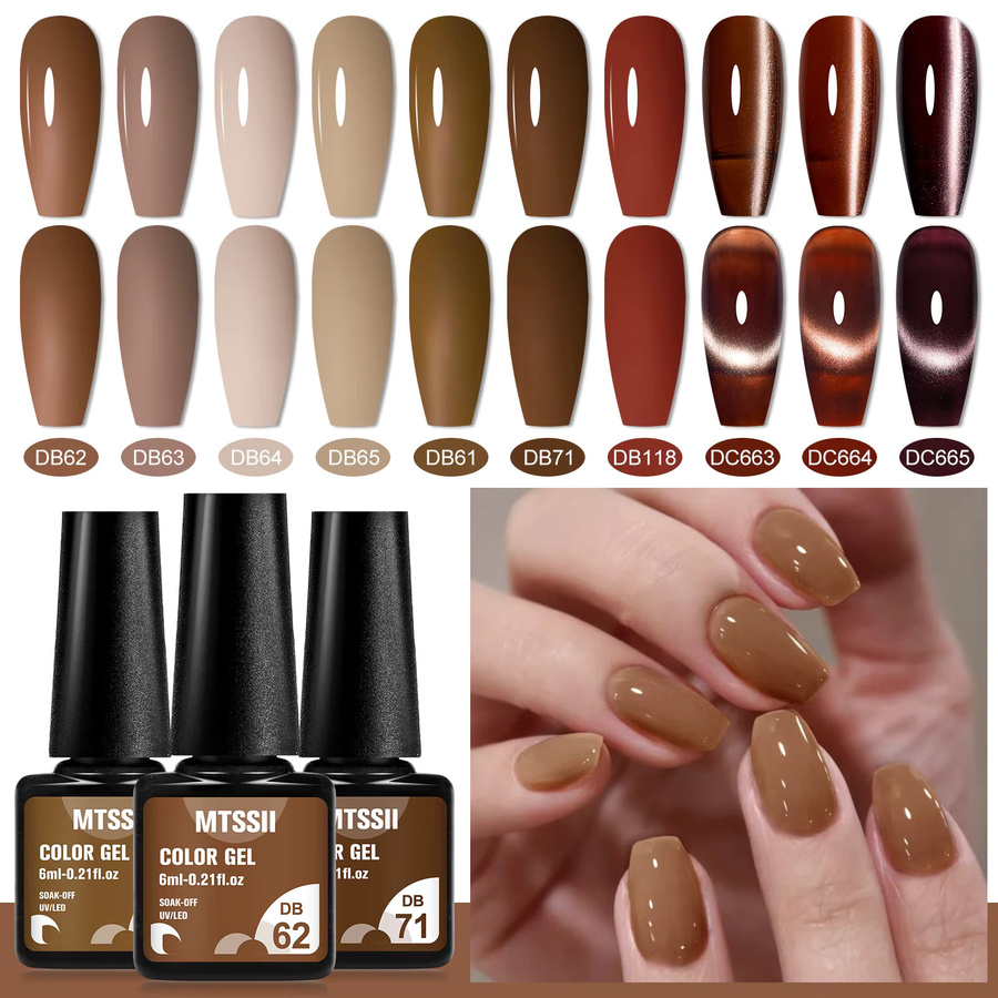 Mtssii Nagelgel-Set, Kaffeefarben, Glänzend, Damen - Bild 2