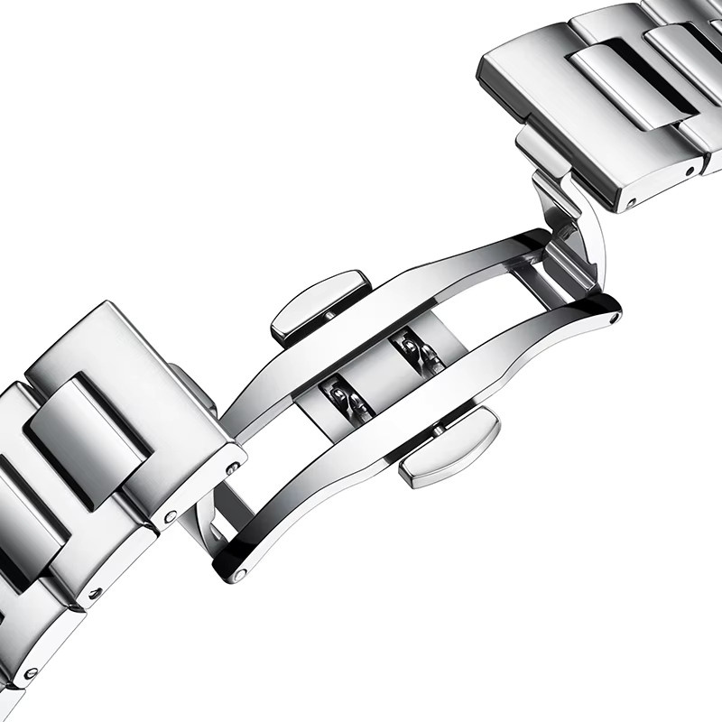 PAAZOMU Armbanduhr, Quarz, Edelstahl, eckig, Blau, Herren - Bild 3