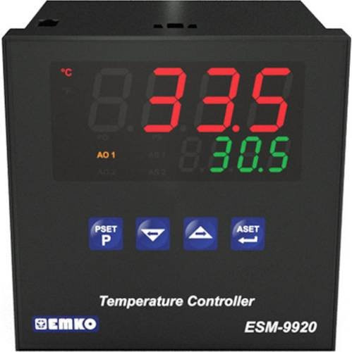 Emko ESM-9920.2.20.0.1/01.02/0.0.0.0 2-Punkt Temperaturregler in Schwarz mit Pt100, J, K, R, S, T Sensoren für -200 bis 1700°C und Relais 5 - Bild 1