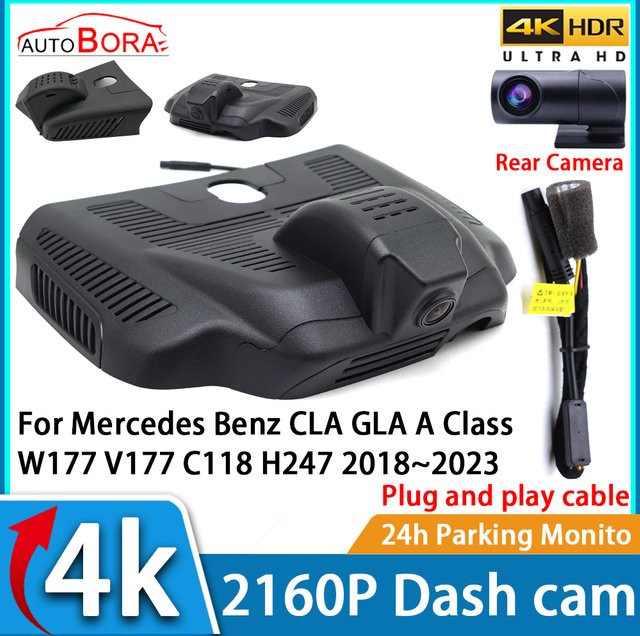 ZhuCamX Dash Cam Auto Video Recorder in Schwarz mit UHD 4K 2160P Nachtsicht für Mercedes Benz CLA GLA A-Klasse W177 V177 C118 H247 (2018-2023) - Bild 1