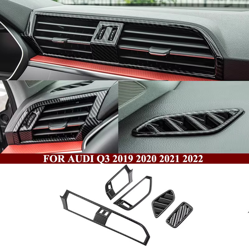 Dashboard Panel Dekorationsabdeckung Carbon Textur für Audi Q3 2019-2022 LHD in Schwarz von FTMTACC - Bild 2