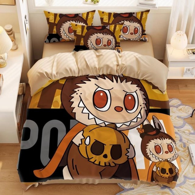Binchi Fitness Bubu Bettzeug Set aus Mikrofaser, 2/3-teiliges Schlafzimmer-Set mit Motiv-Druck und Reißverschluss, Mehrfarbig, B/L: 260 x 220 cm - Bild 1