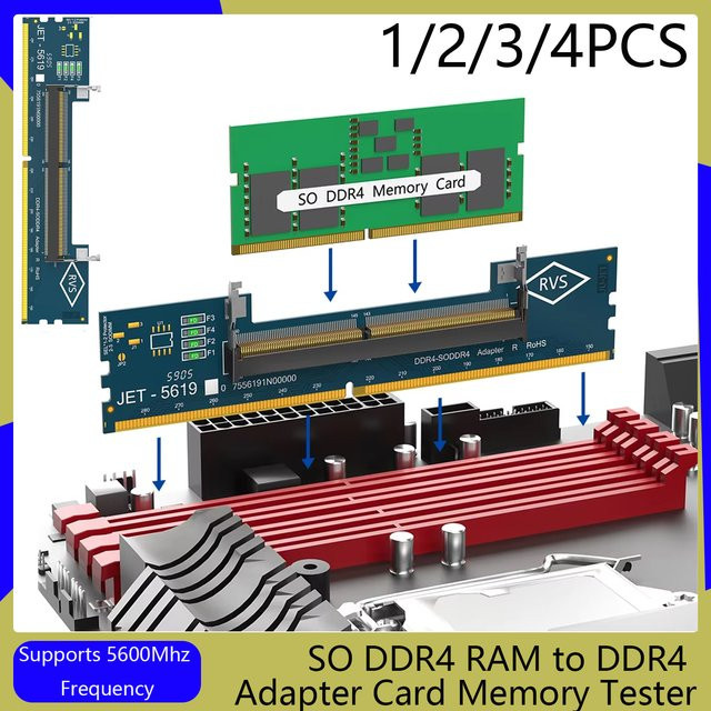 T.F.SKYWINDINTL DDR4 Adapterkarte SO DIMM zu Desktop DDR4 Konverter für Speichertests bis 5600 MHz - Bild 1