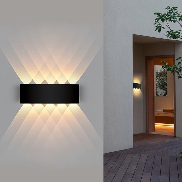 Si Solar LED Außenwandleuchte in Schwarz für Garten und Innenraum mit Up-and-Down-Beleuchtung und warmweißem Licht - Bild 1