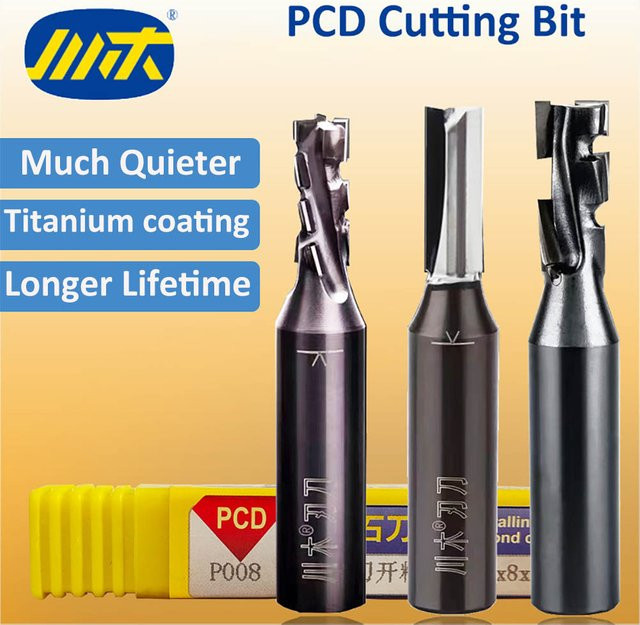 Vsharp Chuanmu PCD Spiralschaftfräser Zweischneidiges CNC Slot Router Bit für die Holzbearbeitung - Bild 1