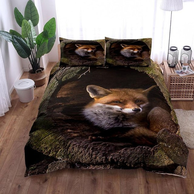 Bettwäsche-Set Binchi Outdoor Product mit Fuchs-Motiv im William Morris Stil, Mehrfarbig, B/H: 135 x 200 cm - Bild 1