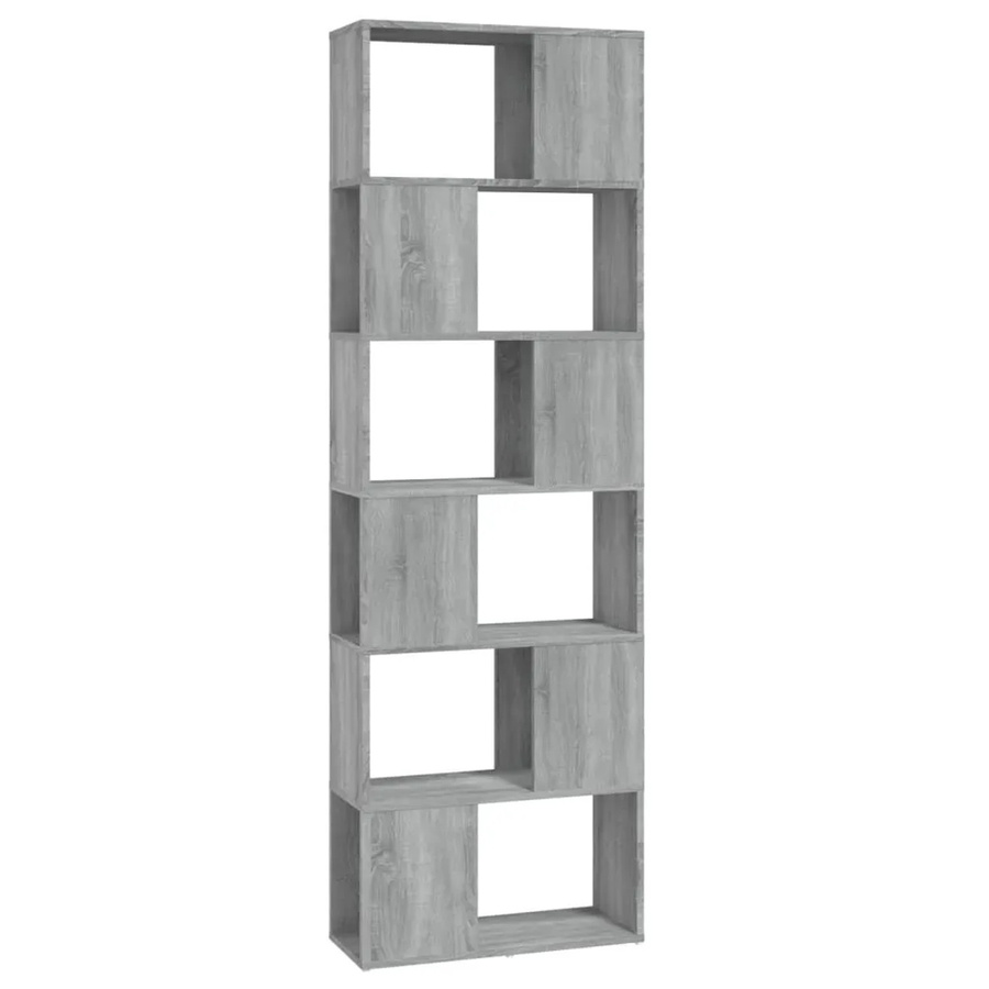vidaXL Bücherregal und Raumteiler in Grau Sonoma, B/T/H: 60 x 24 x 186 cm - Bild 2