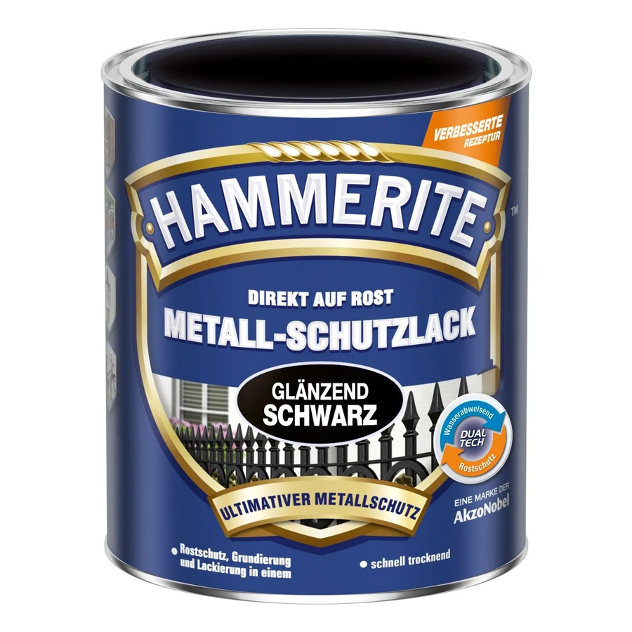Hammerite Metall-Schutzlack Schwarz glänzend 0,75 l - Bild 2