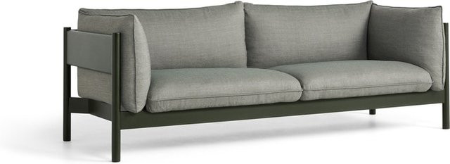 HAY Arbour 3-Sitzer Sofa in Braun mit Holzgestell und inklusive Kissen - Bild 1