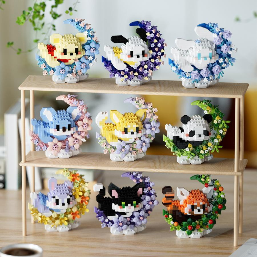 Sanrio Mikro-Bausteine Süße Haustiere Katzen Panda mit Box - Bild 2
