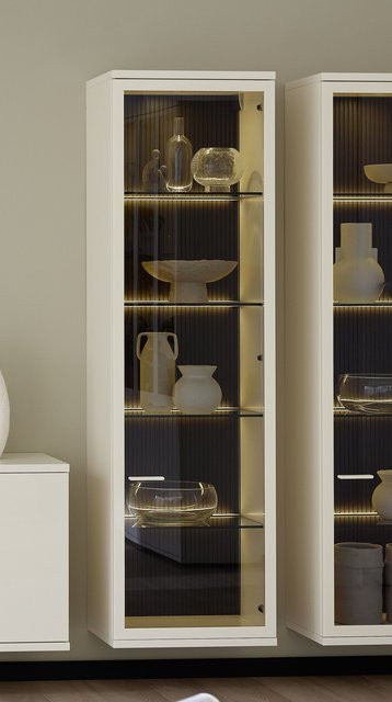 Hängevitrine MONDO ARTIST in Eiche mit Glastüren und Regalböden, B/T/H: 40 x 53 x 164 cm - Bild 1