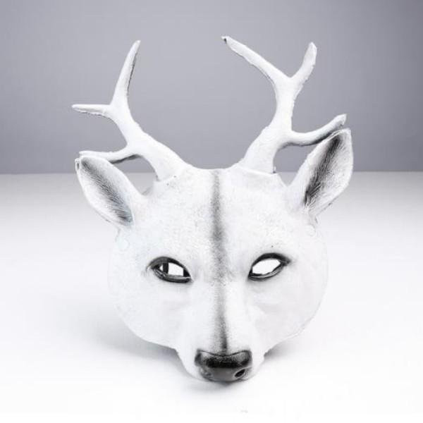 Happy Camp Cosplay Hirsch Maske 3D Tier Maske, weiß - Bild 1