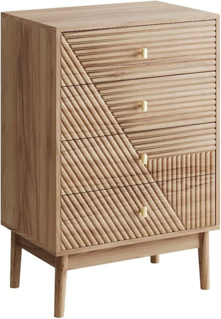 okwish Kommode mit vier Schubladen für dein Wohnzimmer in Natur, B/T/H: 60 x 40 x 90 cm - Bild 1