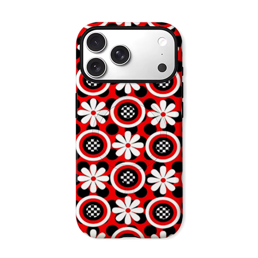CaseLumi Matte Bumper MagSafe Hülle mit Retro Gänseblümchen-Punkte-Design für iPhone 17 16 15 14 13 Pro Max, Stoßfeste PC Abdeckung, Mehrfarbig - Bild 6