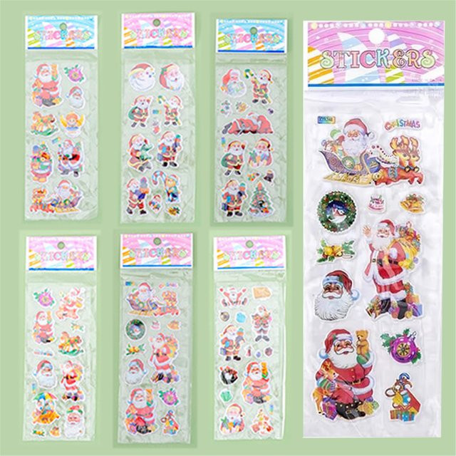 TMZ Cartoon Scrapbook-Aufkleber Set mit Weihnachtsmann Motiven, Mehrfarbig - Bild 1