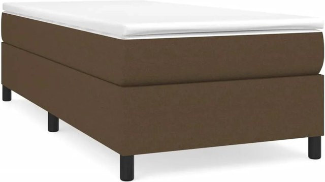 vidaXL Boxspringbett in Dunkelbraun mit Stoffbezug, B/T/H: 100 x 200 x 35 cm - Bild 1