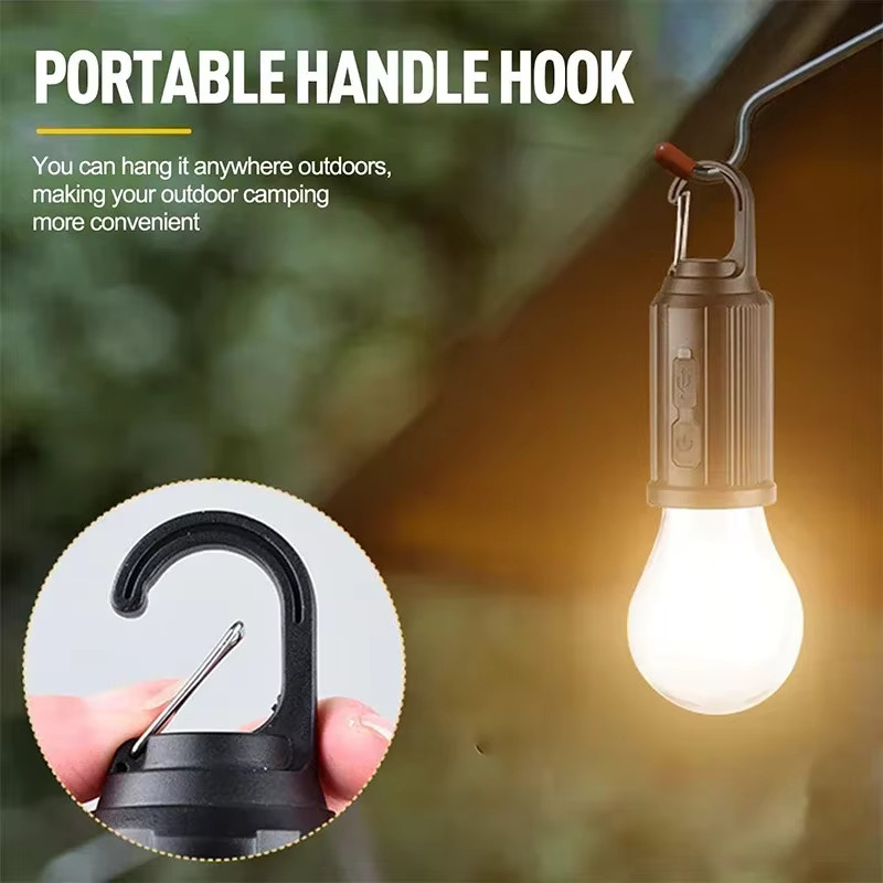 XIWANGFIRE Tragbare LED Camping Lampe mit Solar- und USB-Ladefunktion, Wasserdichtes Outdoor Nachtlicht in Schwarz mit Warmweißem Licht und Haken zur Aufhängung - Bild 5