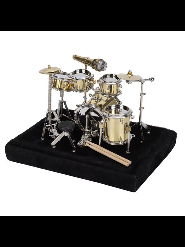 ZJCHAO Mini-Trommel-Modell aus Metall in Gold als dekoratives Ornament, B/T/H: 14 x 10 x 10 cm - Bild 7