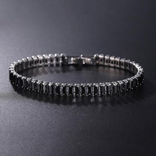 Tennis Armband, Zirkonia Grün, Gold Silber Farbe, 19cm, Unisex - Bild 1