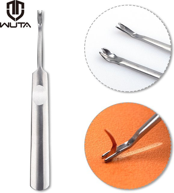 WUTA Lederwerkzeug Groover Skiving Tool Edge Beveler in Silber für DIY Handwerk und Lederbearbeitung - Bild 1
