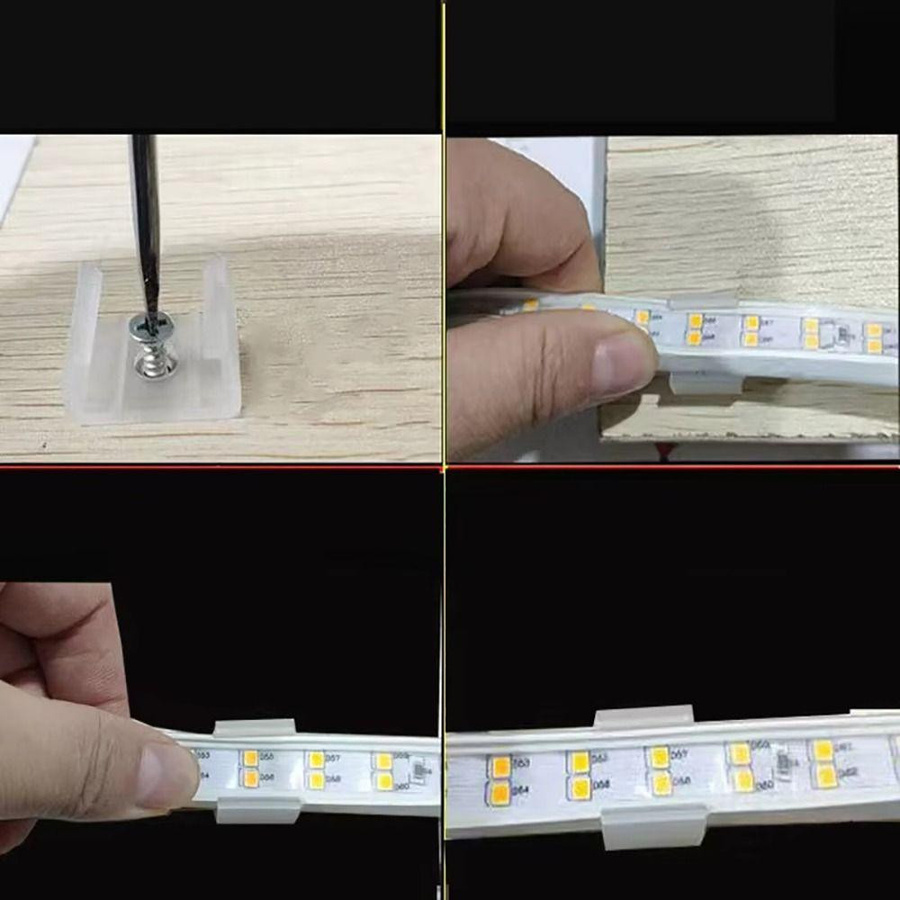 100 Stück Stone Home Kunststoff-Clips für flexible 220 V COB-LED-Streifen, Montagehalterung passend für 5050/5730/2835, Breite: 8-20 mm - Bild 4