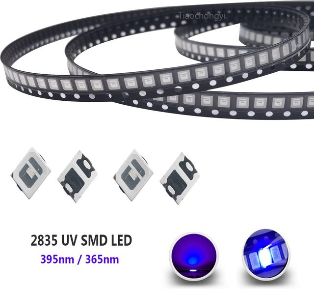 TiaoChongYi UV-Lila LED-Licht-Chips 2835 3528 SMD Ultraviolett 365 nm 395 nm 0,5 W 0,2 W - Bild 1