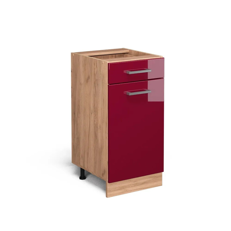 Vicco Küchenunterschrank R-Line Bordeaux Hochglanz Goldkraft Eiche 40 cm - Bild 2