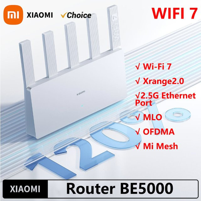 Xiaomi Router BE5000 WiFi 7 Dual-Band mit 512 MB Speicher in Weiß - Bild 1