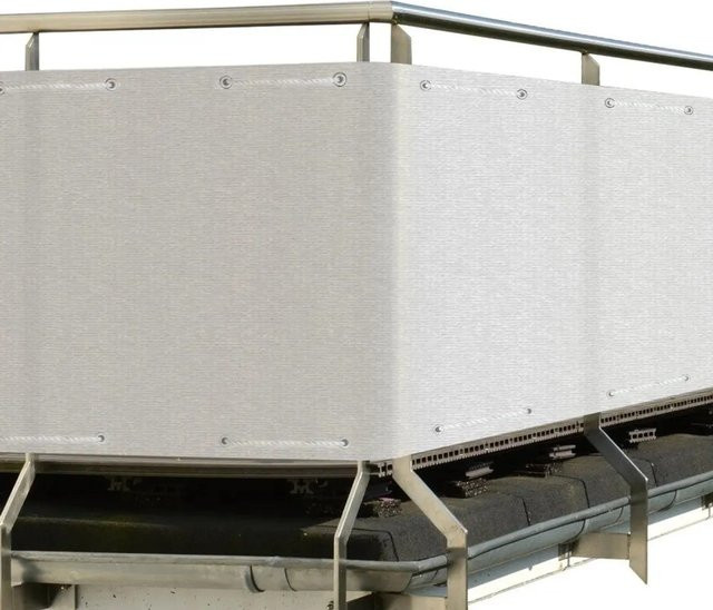 Sol Royal SolVision HB2 Balkonumspannung aus weißem Polyethylen HDPE-Strickgewebe, Höhe: 90 cm, Breite: 500 cm - Bild 1