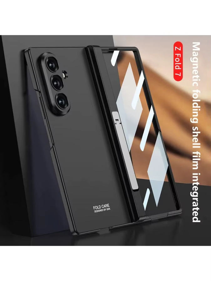 Robuste magnetische Business-Handyhülle mit Rebound-Scharnier für Samsung Galaxy Z Fold 7 in Schwarz und Grün - Bild 5