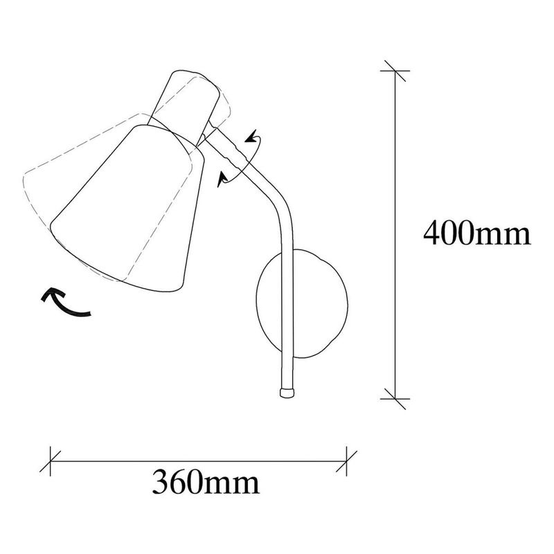 Opviq Wandleuchte Sivani in Schwarz und Gold aus Metall mit E27 Fassung, Breite: 36 cm, Höhe: 40 cm, Tiefe: 15 cm - Bild 4