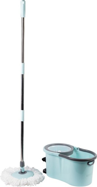 Genialo Spin Mop mit Wringer und Mikrofaser in Blau und Silber - Bild 1