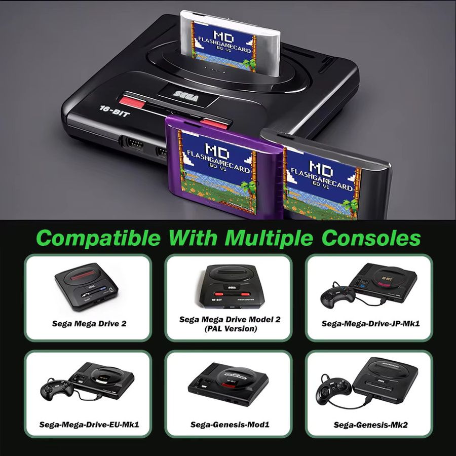 EVERGENESIS Mega Genesis V1 Retro Spielkonsole mit 4 GB MicroSD-Speicherkarte für SEGA Genesis, Mega Drive und Master System in Weiß - Bild 3