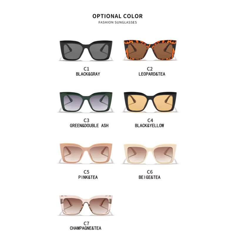 Samjune Cat-Eye Sonnenbrille, Vollrand, Kunststoff, Damen - Bild 3