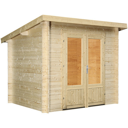WOLFF FINNHAUS Gartenhaus Lüttich aus Holz in Beige, B/H/T: 240 x 222 x 240 cm - Bild 2