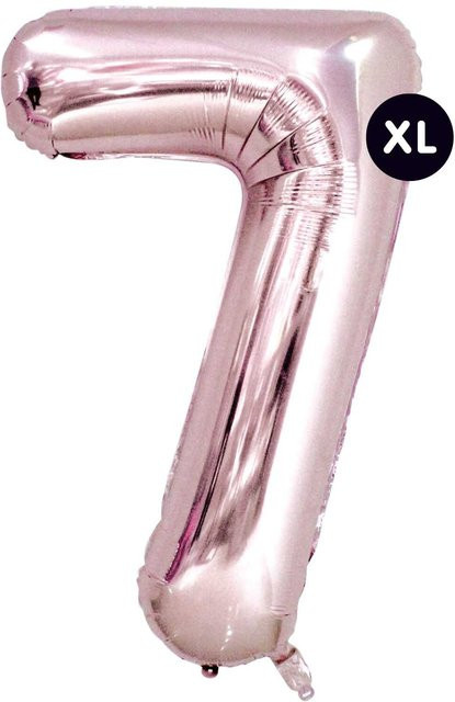 Rico Design Folienballon Zahl 7 in Rosa, Höhe: 86 cm - Bild 1